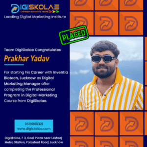 Prakhar was placed after completing digital marketing course from digiskolae
