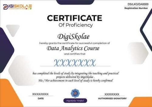 Data Analytics Course Certificate - Digiskolae