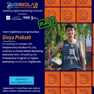 Divya started his career as social media marketing executive after doing digital marketing course with placement from Digiskolae