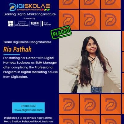 Ria started her career after completing digital marketing course from digiskolae